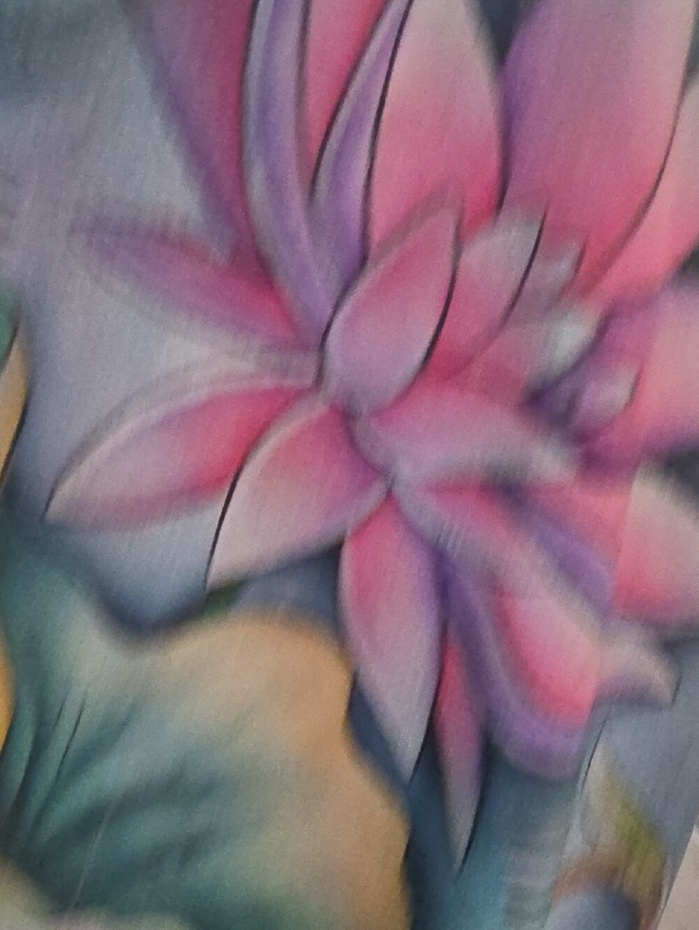 Hand-Painted Blue Floral Lotus Shoulder Bag.KOI FISH - Picture 9 of 13